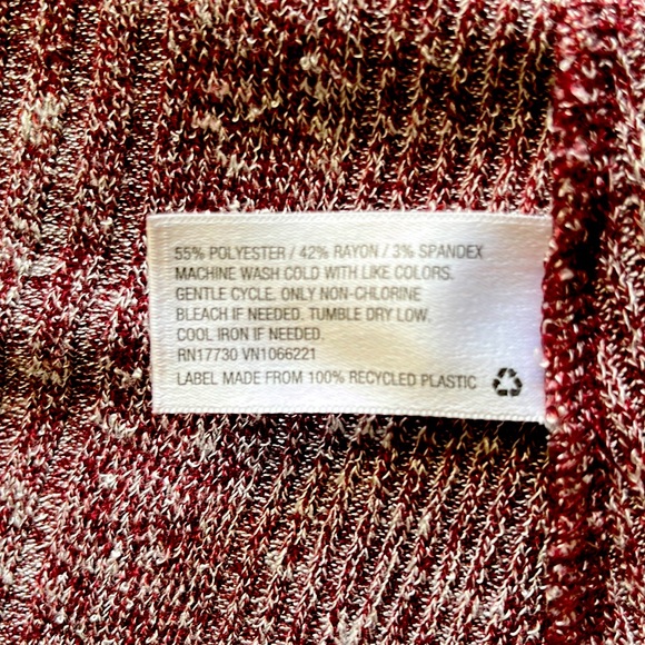 LIKE NEW MOSSIMO SWEATER KNIT MOCK TURTLE NECK MINI DRESS - MAROON/WHITE SIZE L - Picture 3 of 6